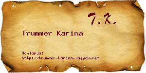Trummer Karina névjegykártya